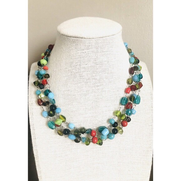 Rainbow Glass Necklace~ 31 Inches - Picture 1 of 8